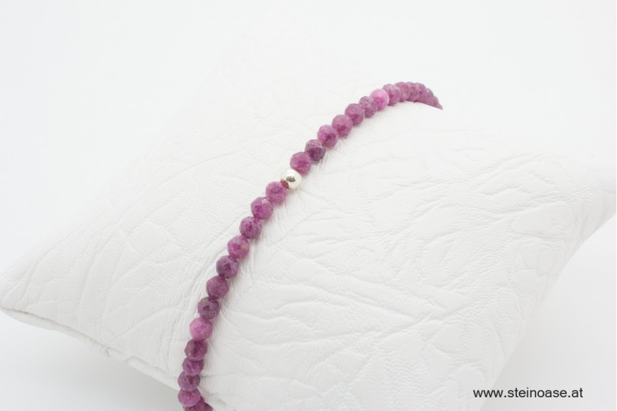 Armband Rubin facettiert 3mm